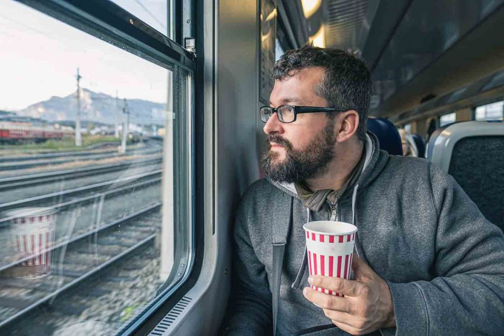 How to get to Salzburg by Plane, Train, or Bus Gerhard Reus on the Train to Salzburg