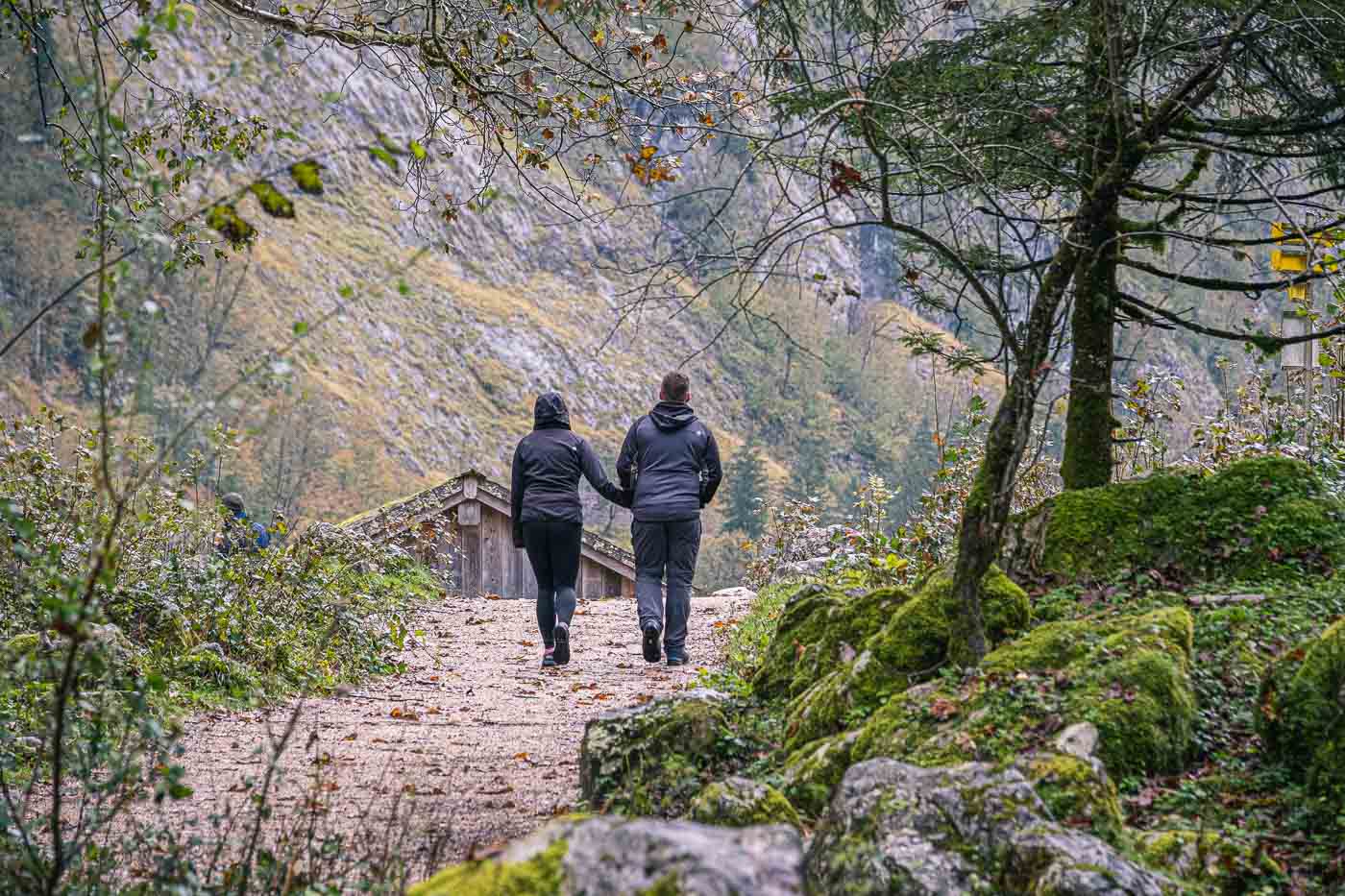 hiking at obersee near königssee in berchtesgaden