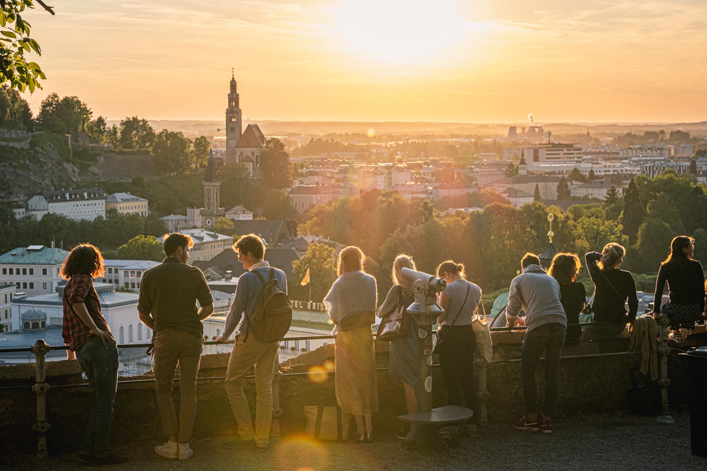 viewpoint on kapuzinerberg in salzburg