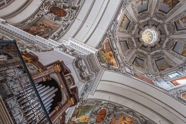 salzburg cathedral organ and ceiling paintings
