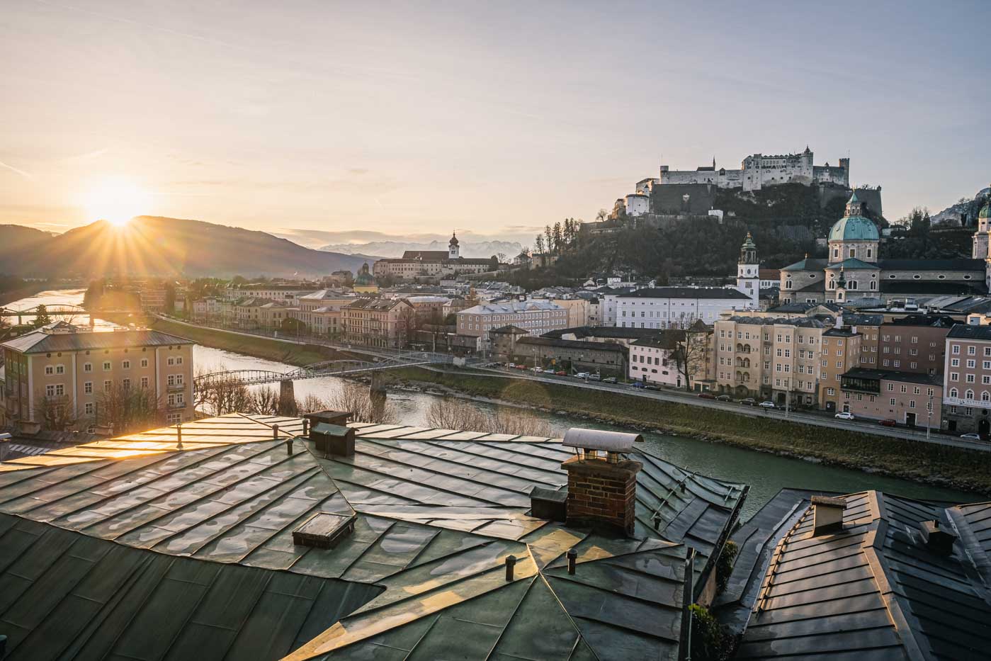 Featured place above the old-town skyline