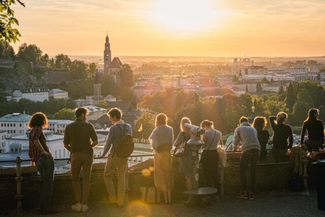 viewpoint on kapuzinerberg in salzburg